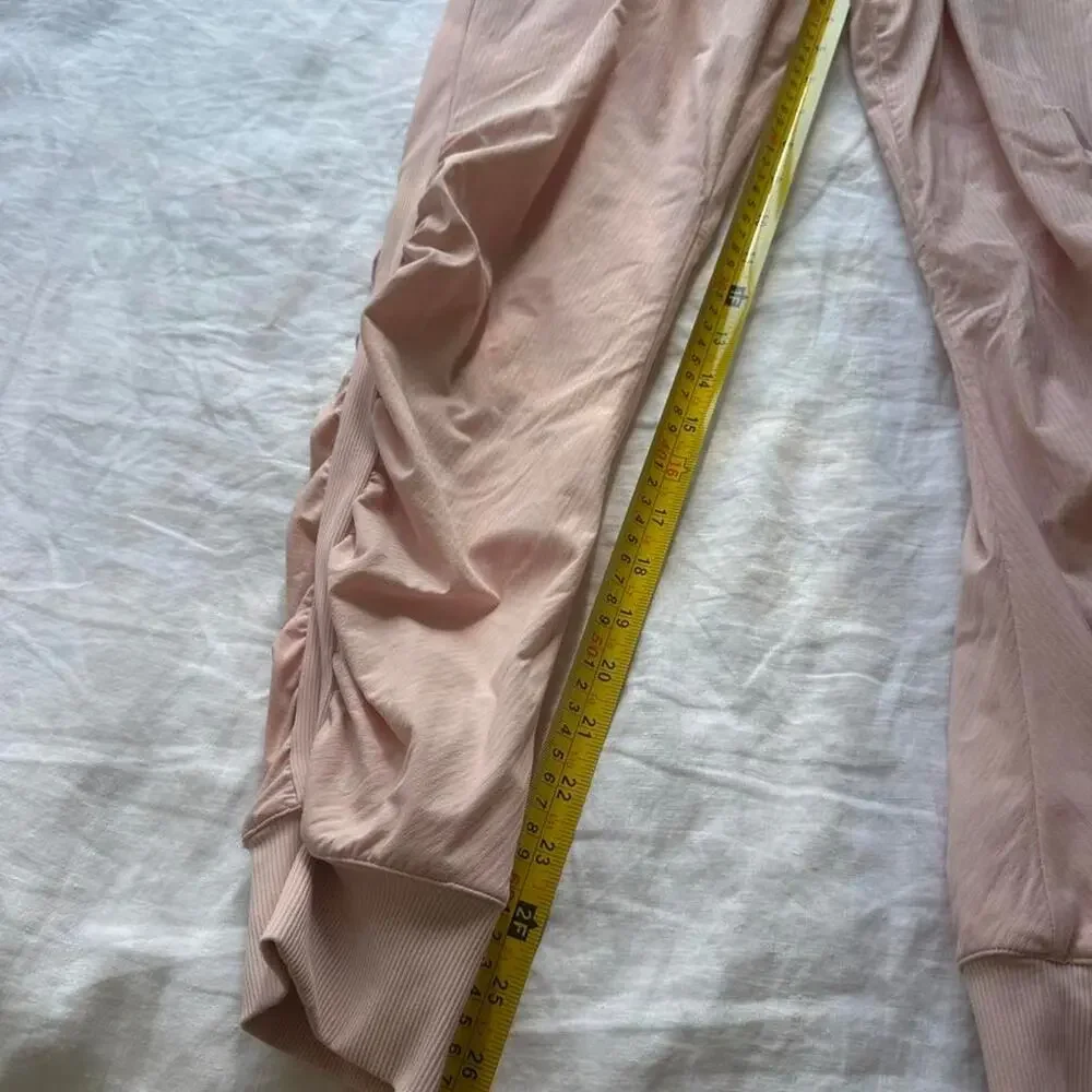 Pink joggers with drawstring waist